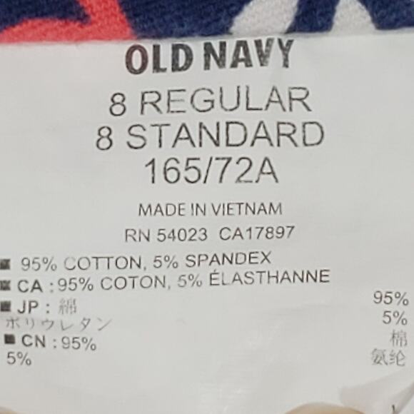 Old Navy "The Diva" Daisy Ankle Pants Salmon Pink Blue Size 8 Regular - Picture 5 of 10